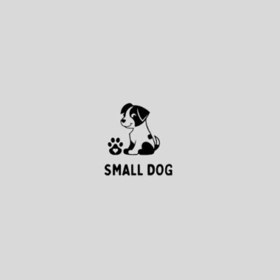 Logo design featuring a small dog, showcasing a playful and friendly character in a minimalist style