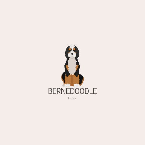 Logo featuring a bernedoodle dog on a clean white background, showcasing the breed's distinctive traits and charm.